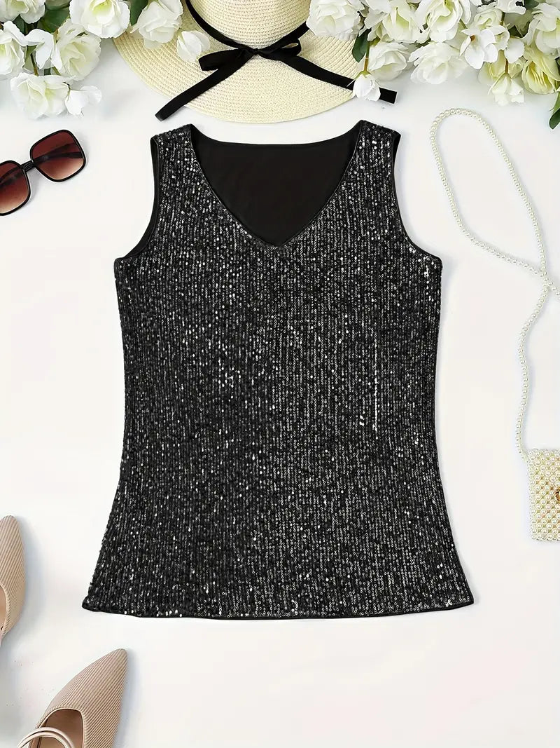 Uma – Elegant Sleeveless Top with Sequins