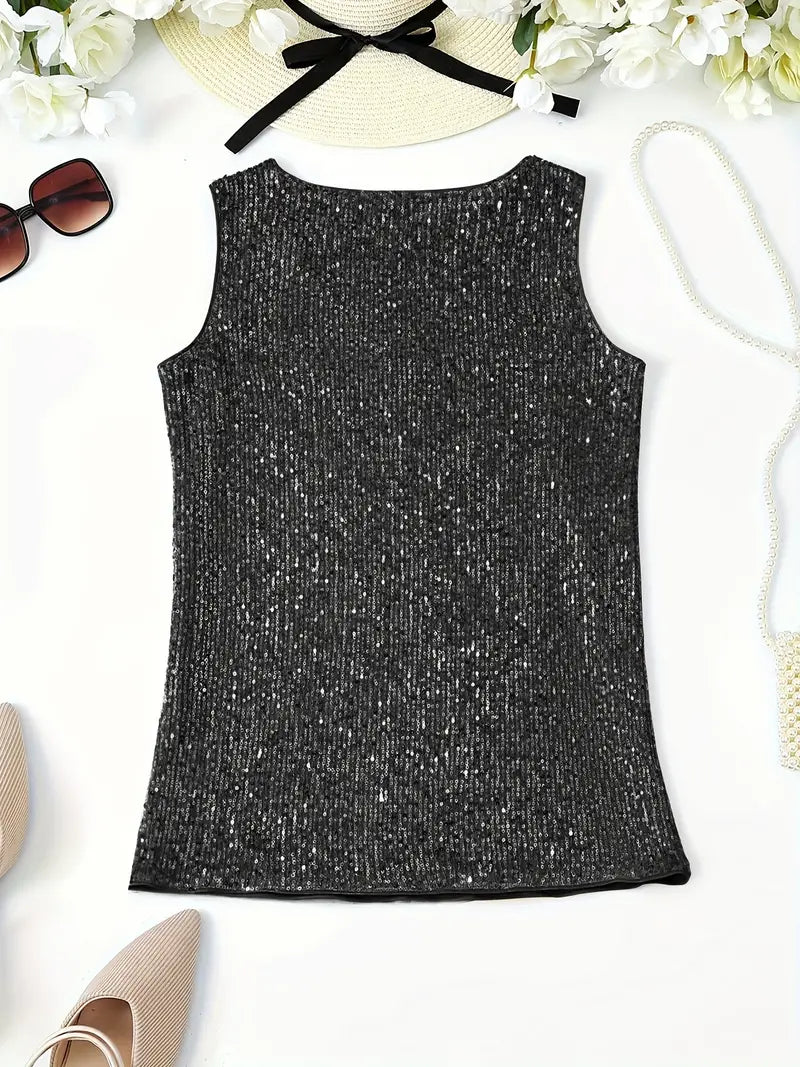 Uma – Elegant Sleeveless Top with Sequins
