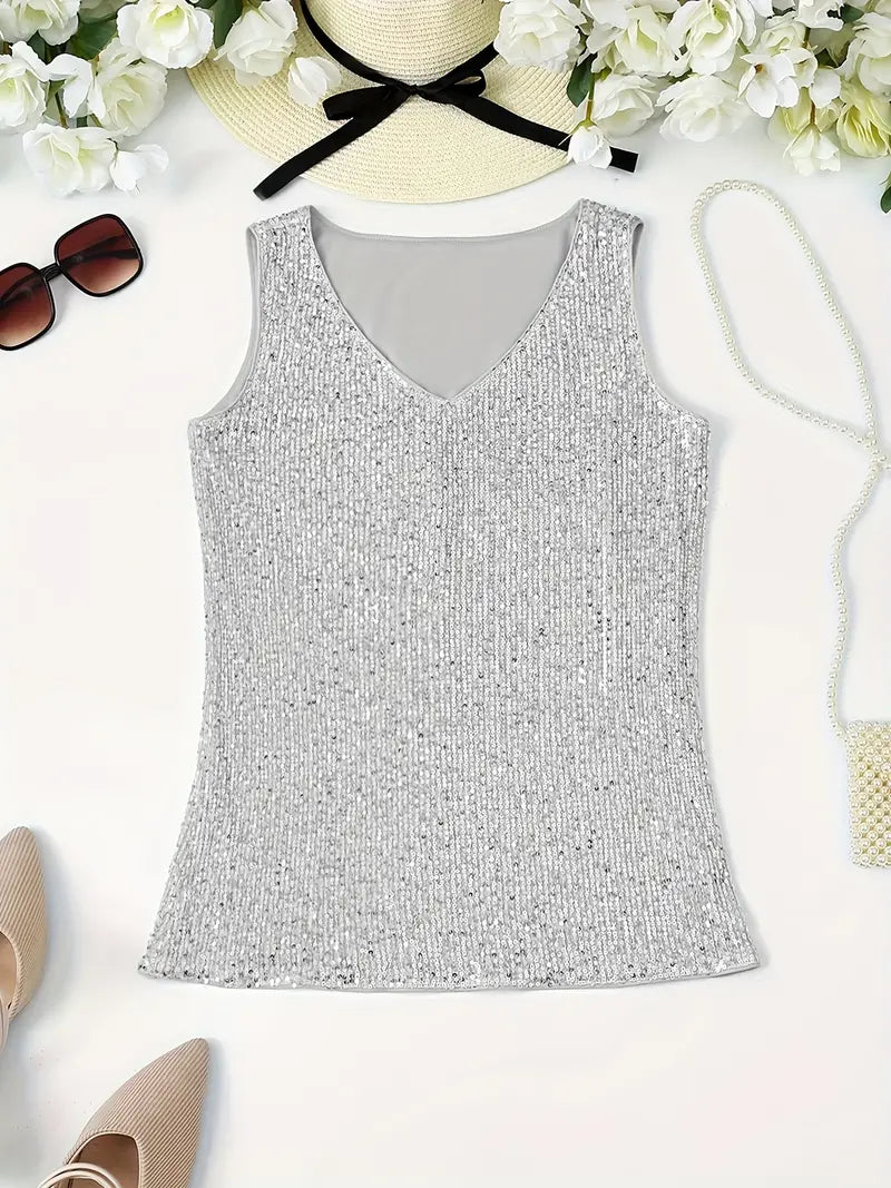 Uma – Elegant Sleeveless Top with Sequins