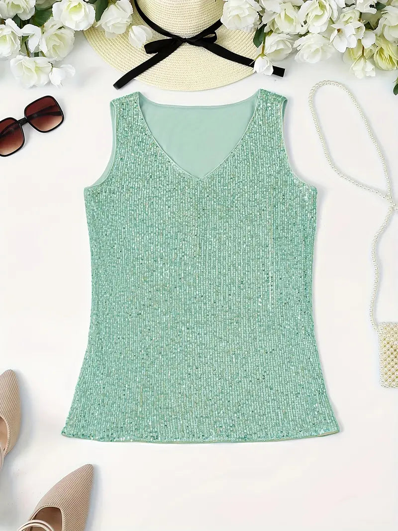 Uma – Elegant Sleeveless Top with Sequins