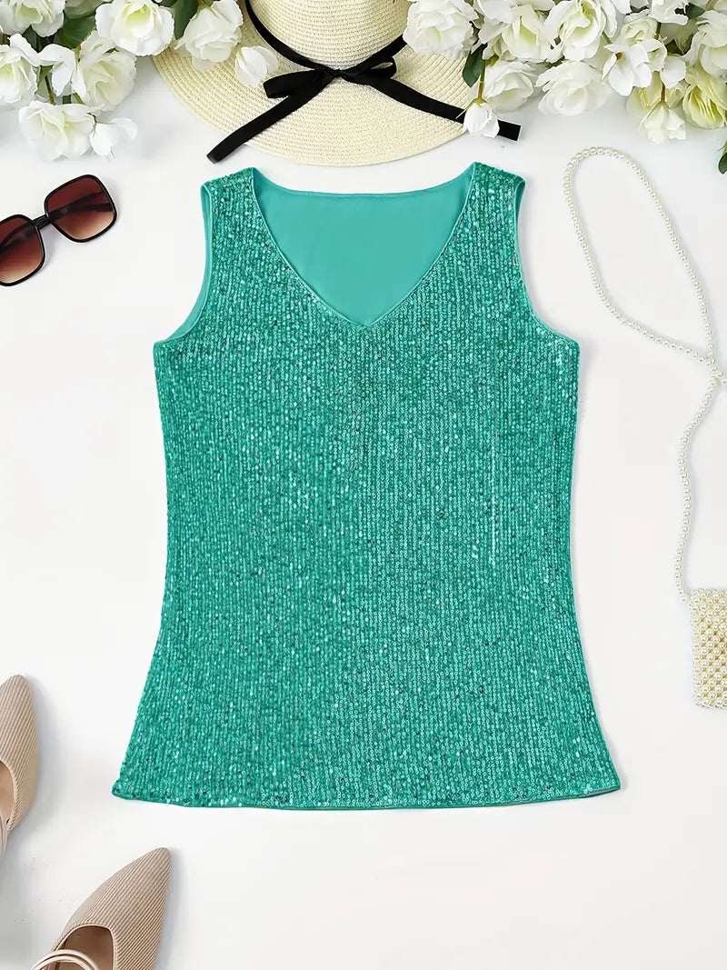 Uma – Elegant Sleeveless Top with Sequins