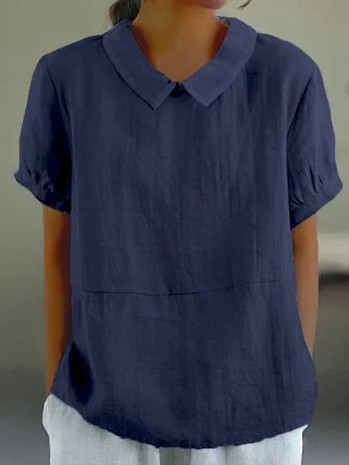 Zinnia – Linen Short-Sleeved Blouse