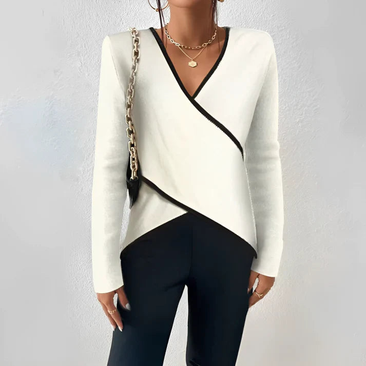 Vivian - Long-sleeved V-neck Top