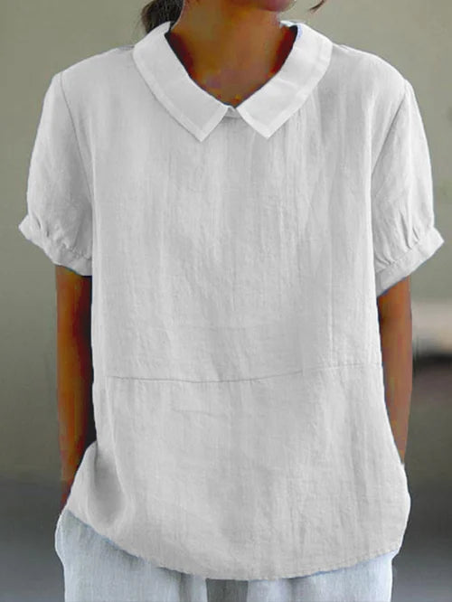 Zinnia – Linen Short-Sleeved Blouse