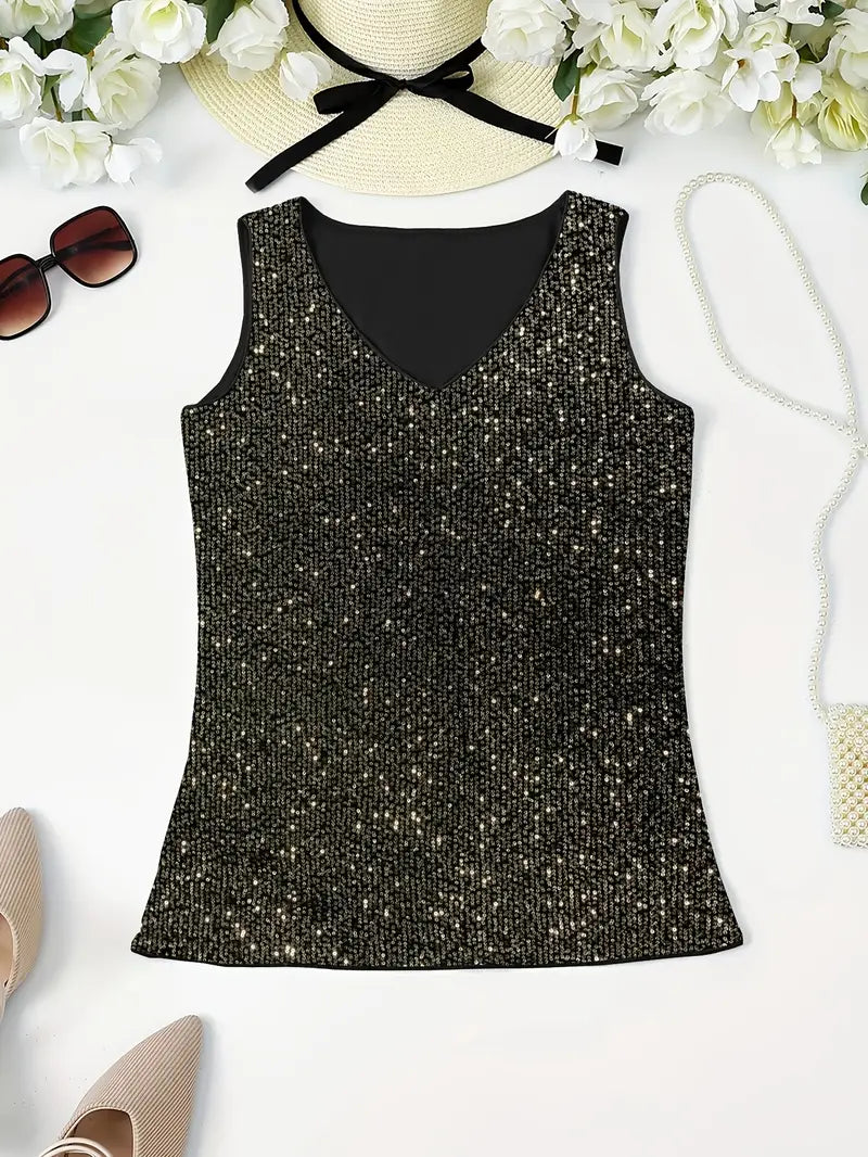 Uma – Elegant Sleeveless Top with Sequins