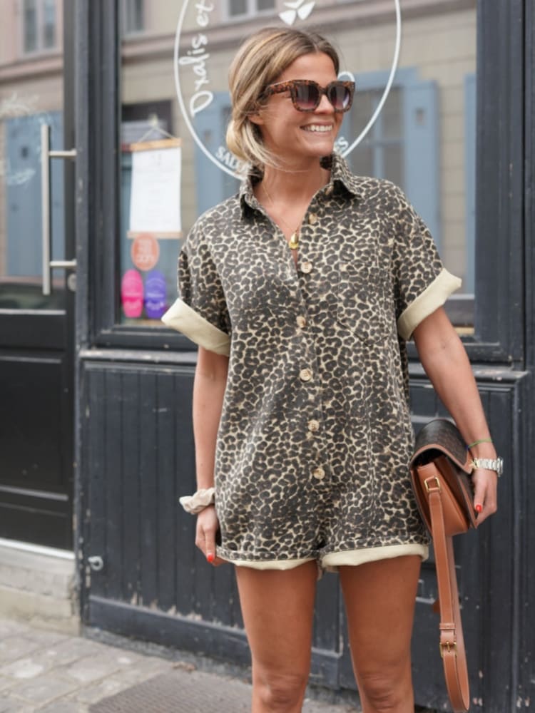 Printed short jumpsuit