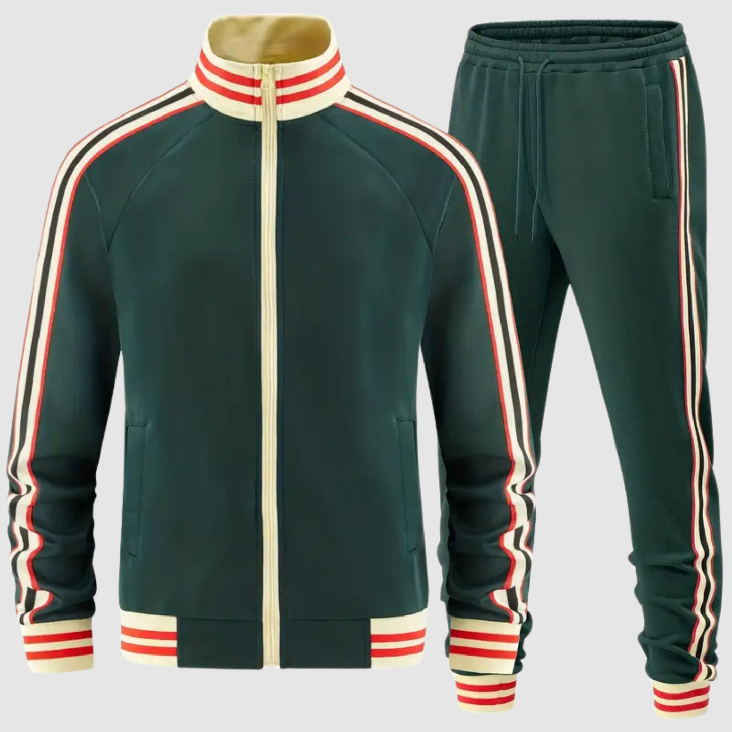 Oscar - Men's Striped Tracksuit and Sweatpants Set