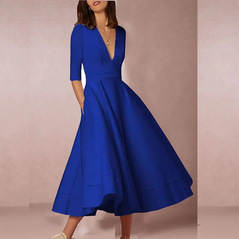 Azmira – Elegant A-line Midi Dress