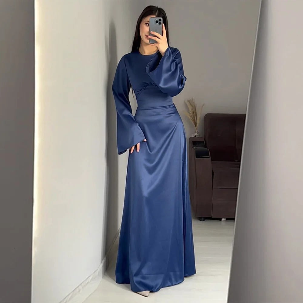 Aria - Long Satin Women's Dresses