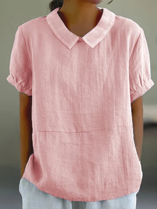 Zinnia – Linen Short-Sleeved Blouse