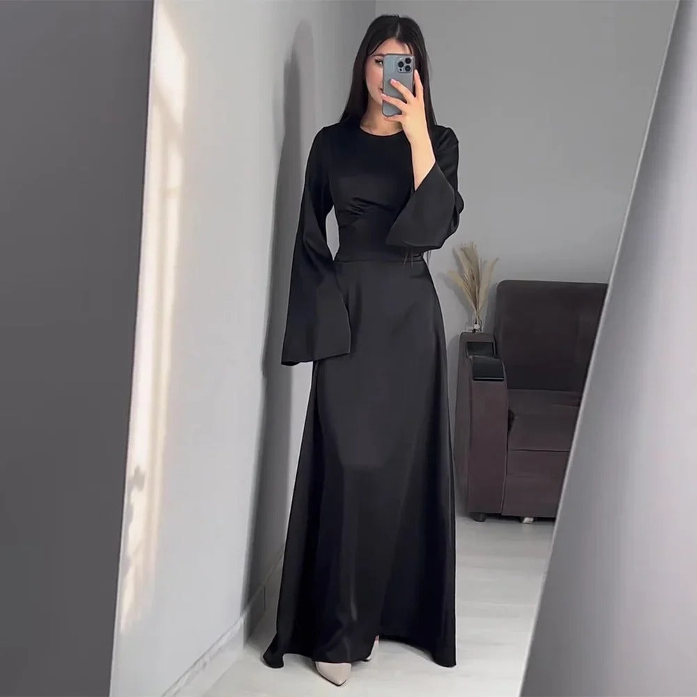 Aria - Long Satin Women's Dresses