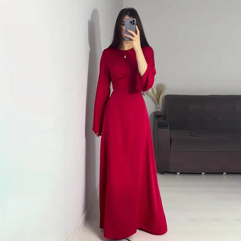 Aria - Long Satin Women's Dresses