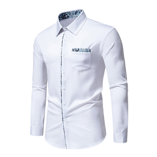 Stretch long-sleeved shirt for men - Ice