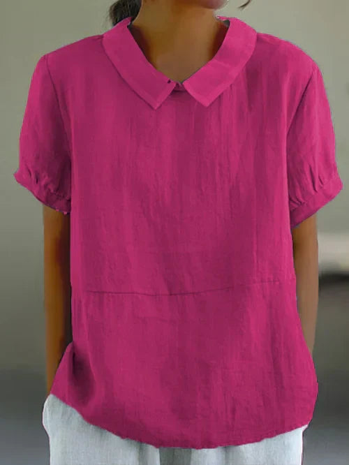 Zinnia – Linen Short-Sleeved Blouse