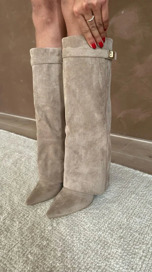 Elisara - High-quality Knee-high Suede Boots