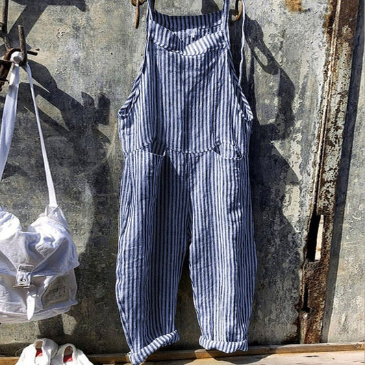 HARPER - Striped Vintage Baggy Jumpsuit