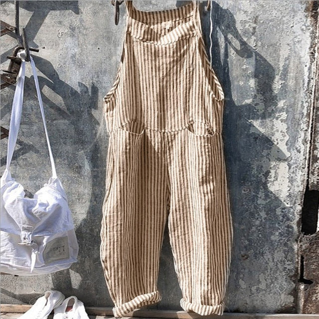 HARPER - Striped Vintage Baggy Jumpsuit