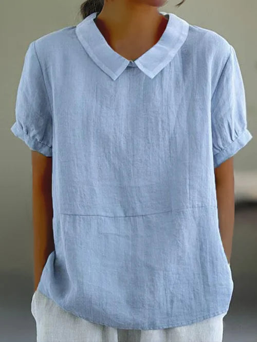 Zinnia – Linen Short-Sleeved Blouse